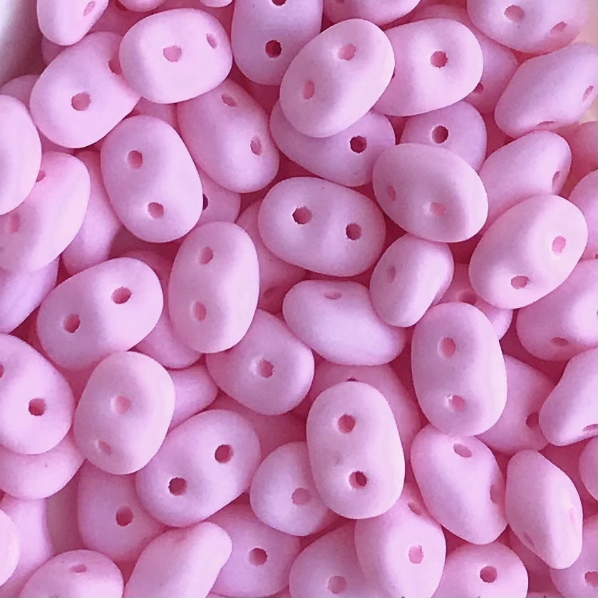 SuperDuo 2x5mm Bondeli Matte Soft Pink