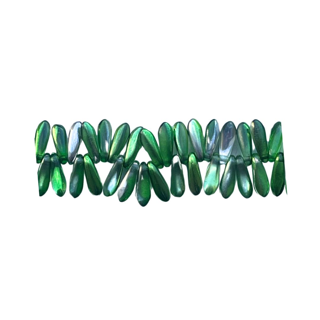 Dagger 10x3mm Coated Metallic  Green 100bds - Image 1