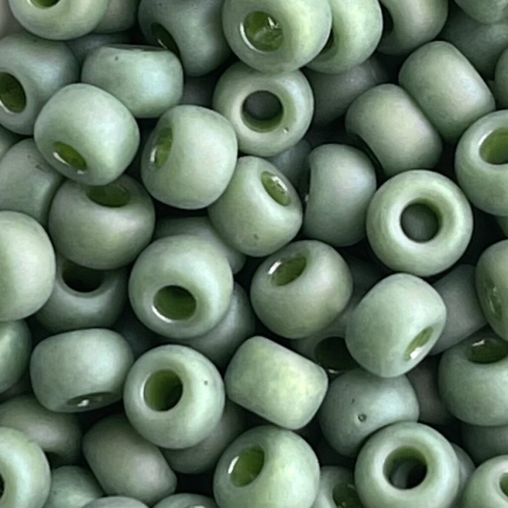 Rocalla Miyuki #6 Frosted Opaque Glaze Rainbow Kiwi