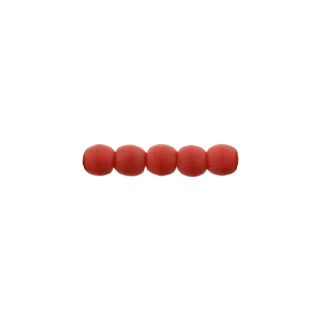 Round Beads 2mm Matte Opaque Red 100bds/str - Image 1