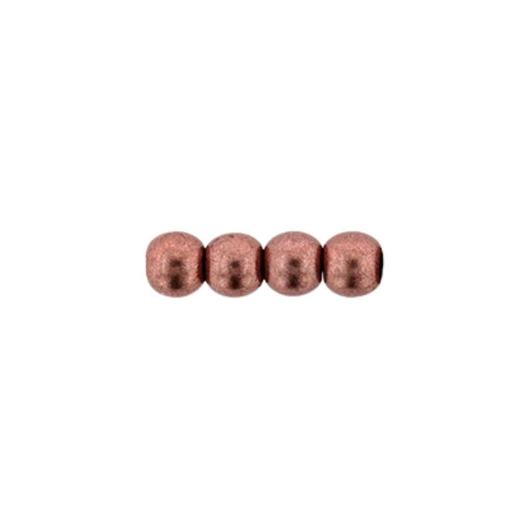Round Bead 4mm Saturated Metallic Blooming Dhalia 100bds/str - Image 1