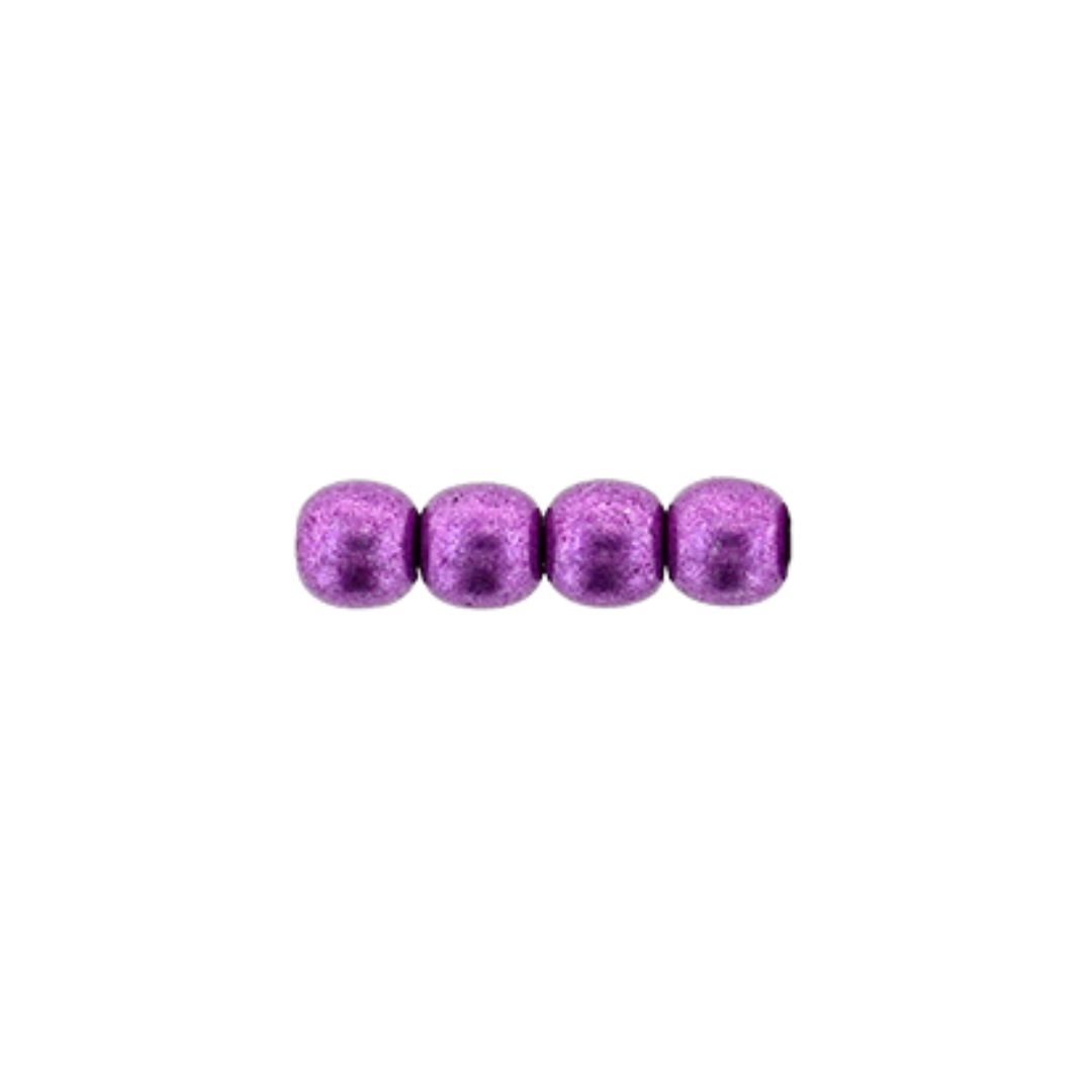 Round Bead 4mm Saturated Metallic Spring Crocus 100bds/str - Image 1
