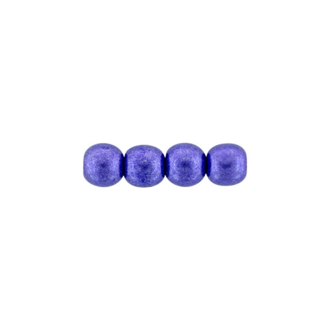 Round Bead 4mm Saturated Metallic Ultra Violet 100bds/str - Image 1