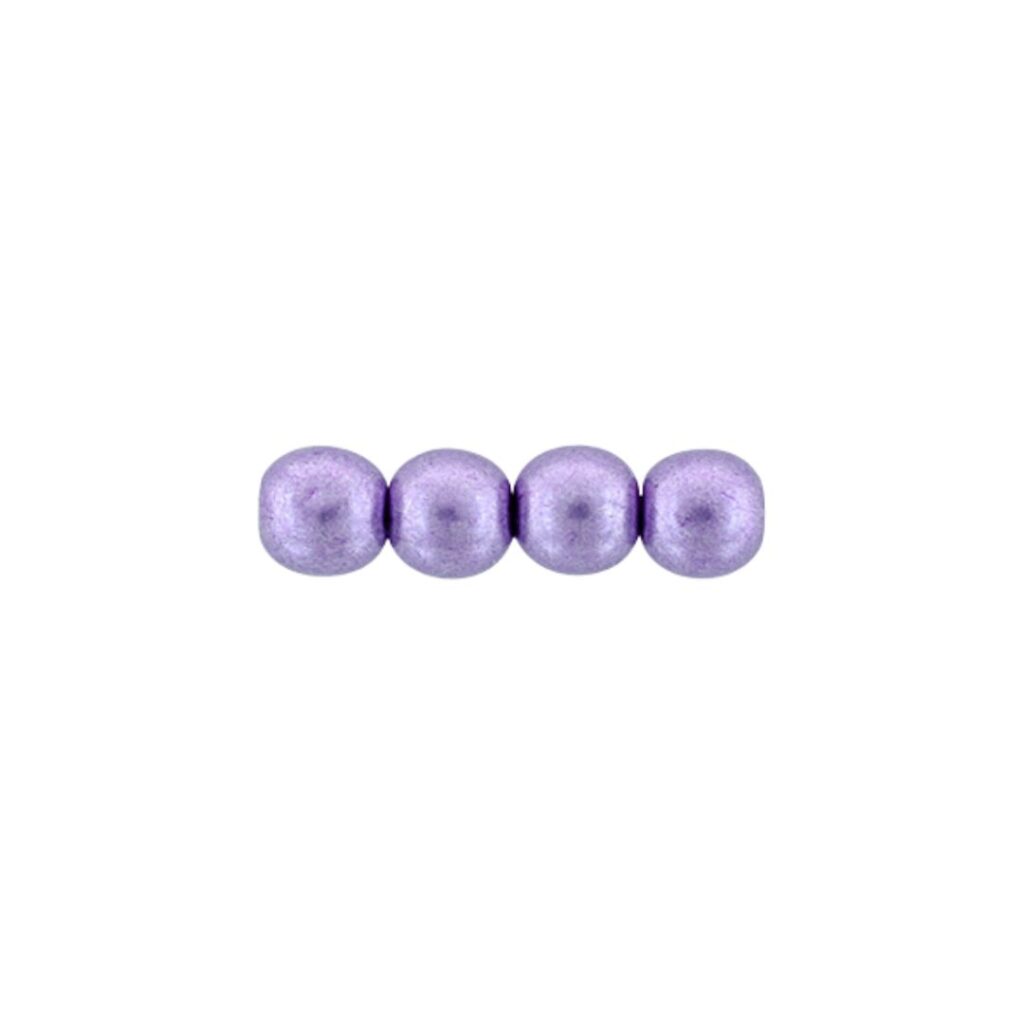 Round Bead 4mm Saturated Metallic Crocus Petal 100bds/str