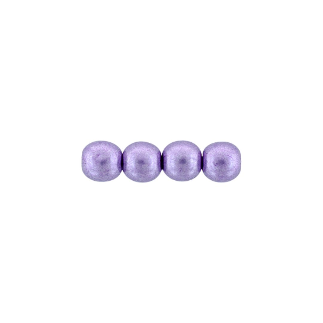 Round Bead 4mm Saturated Metallic Crocus Petal 100bds/str - Image 1