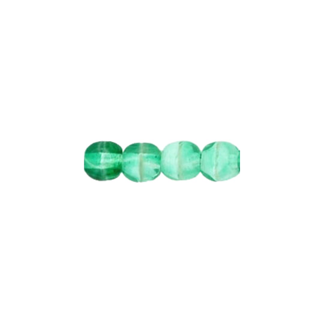 Round Bead 4mm Green-White 100bds/str - Image 1