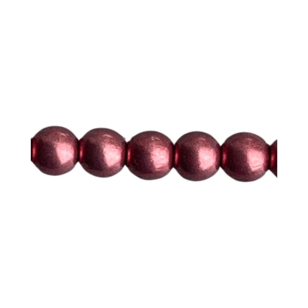Round Bead 6mm Saturated Metallic Grenadine 50bds/str