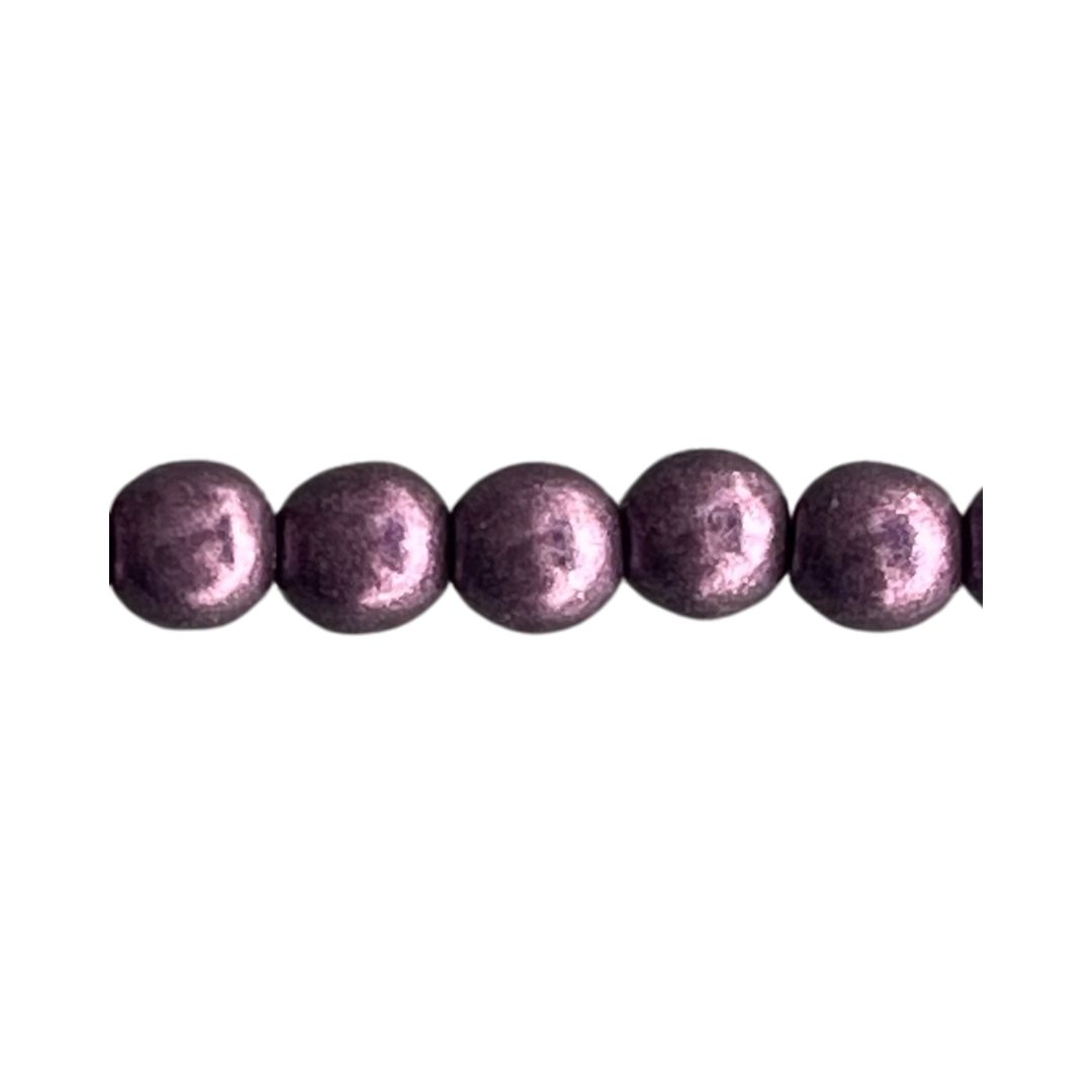 Round Bead 6mm Saturated Metallic Tawny Port  50bds/str - Image 1