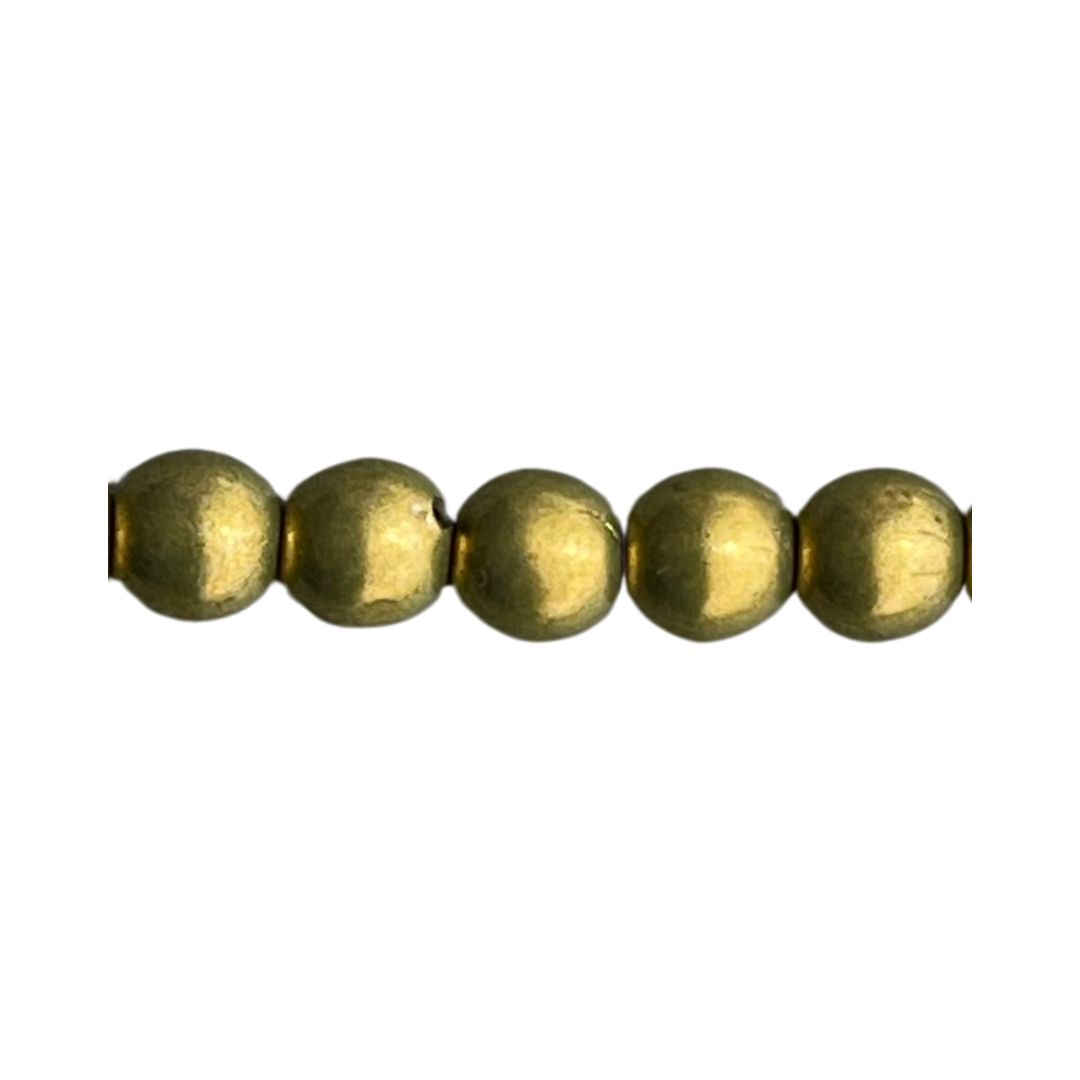 Round Bead 6mm Saturated Metallic Meadowlark 50bds/str - Image 1