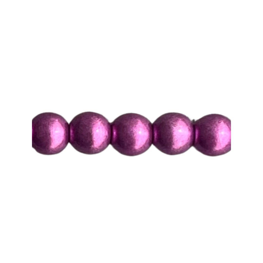 Round Bead 6mm Saturated Metallic Spring Crocus 50bds/str - Image 1
