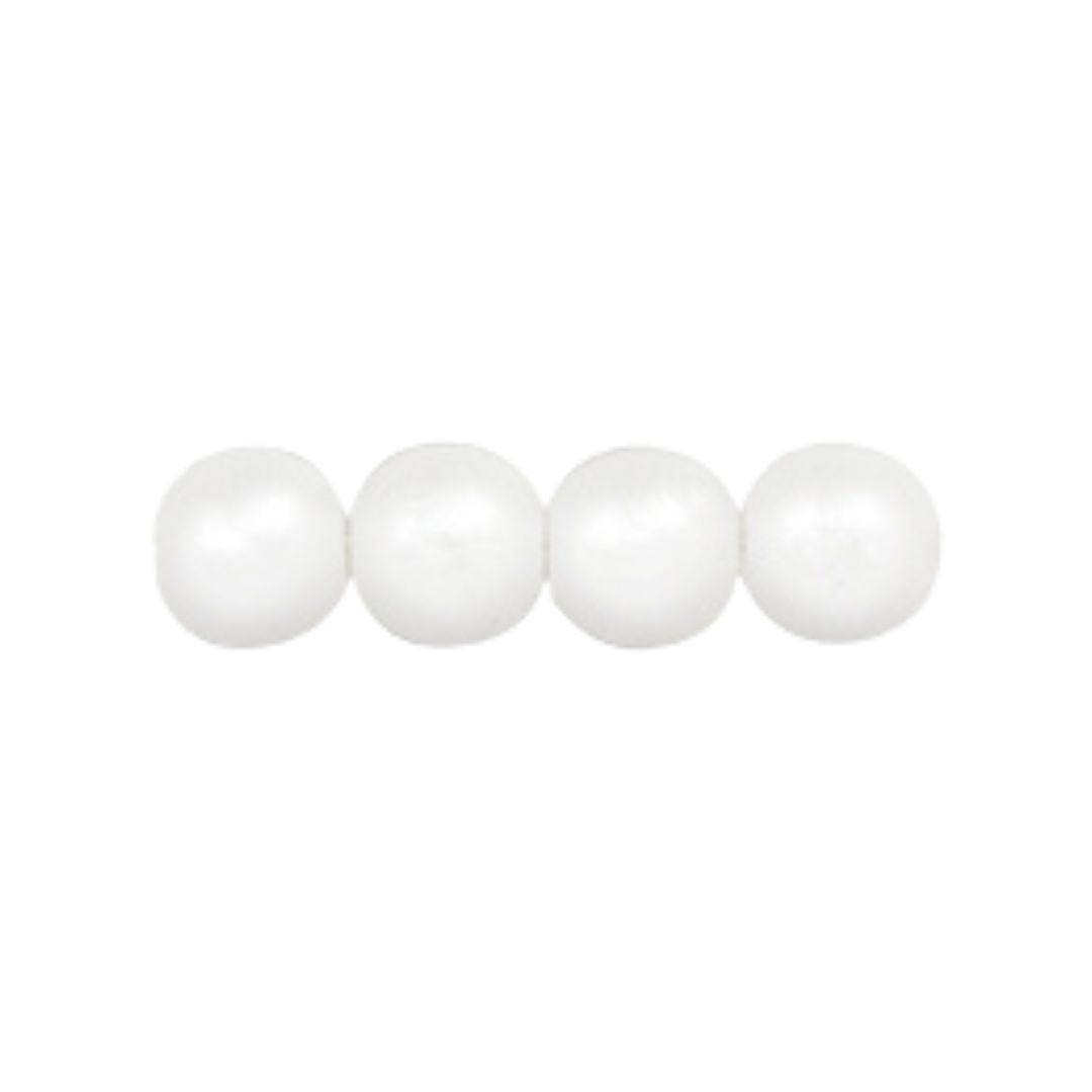 Glas Pearls 6mm Snow 25bds x str - Image 1