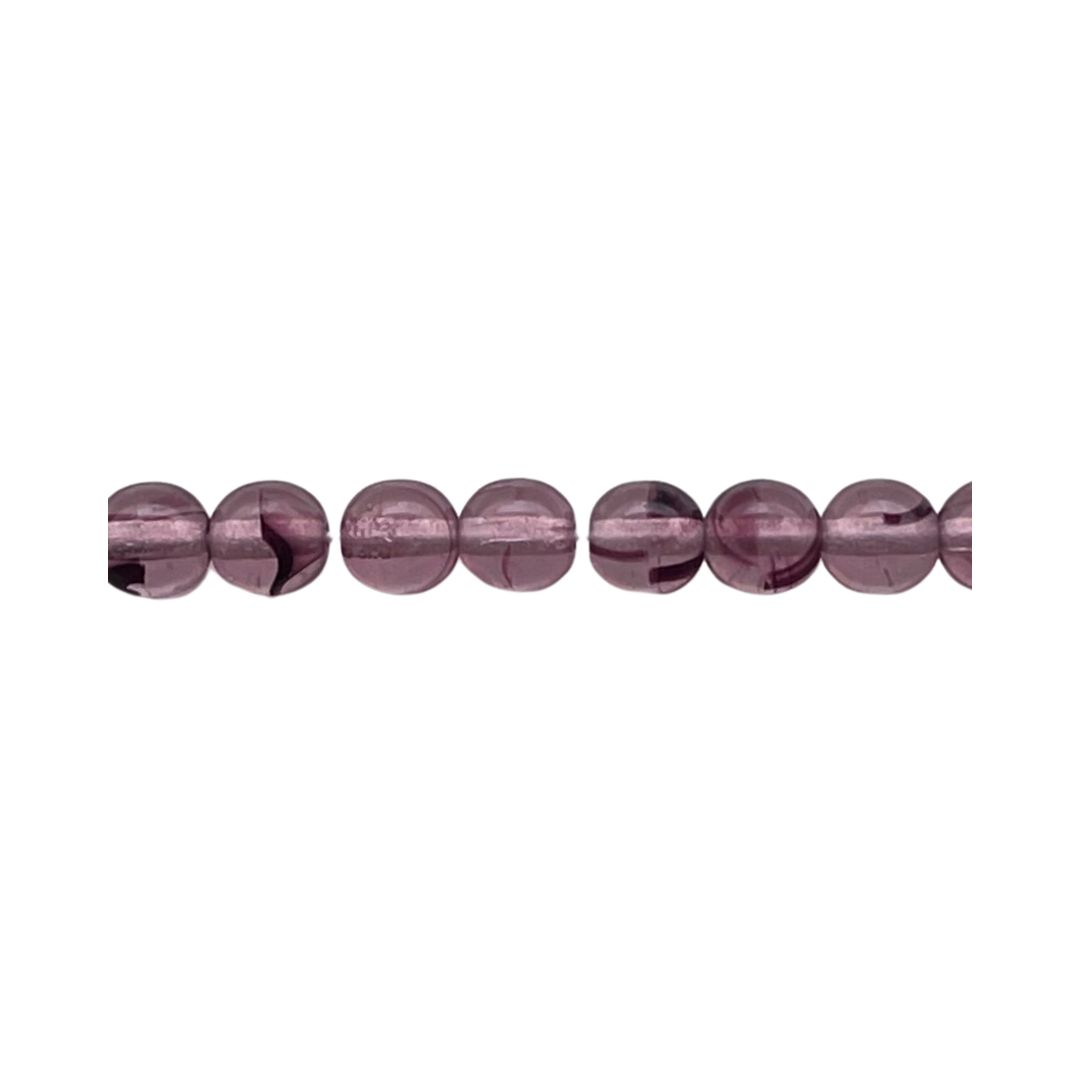 Round Beads 6mm Rosaline Tortoise 50Bds - Image 1