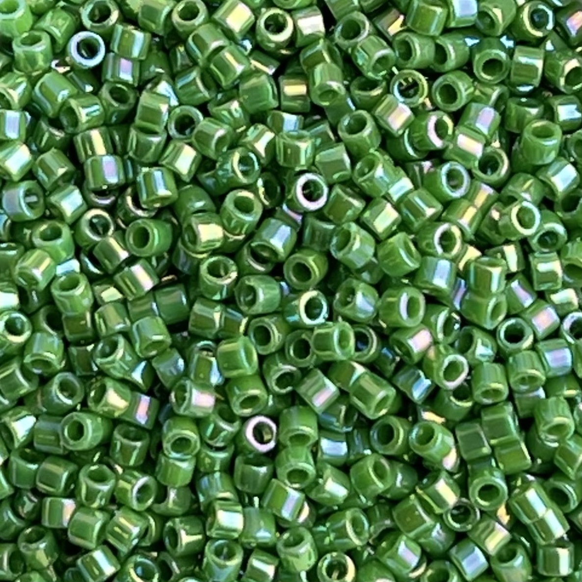 Delica Bead Opaque Green AB - Image 1