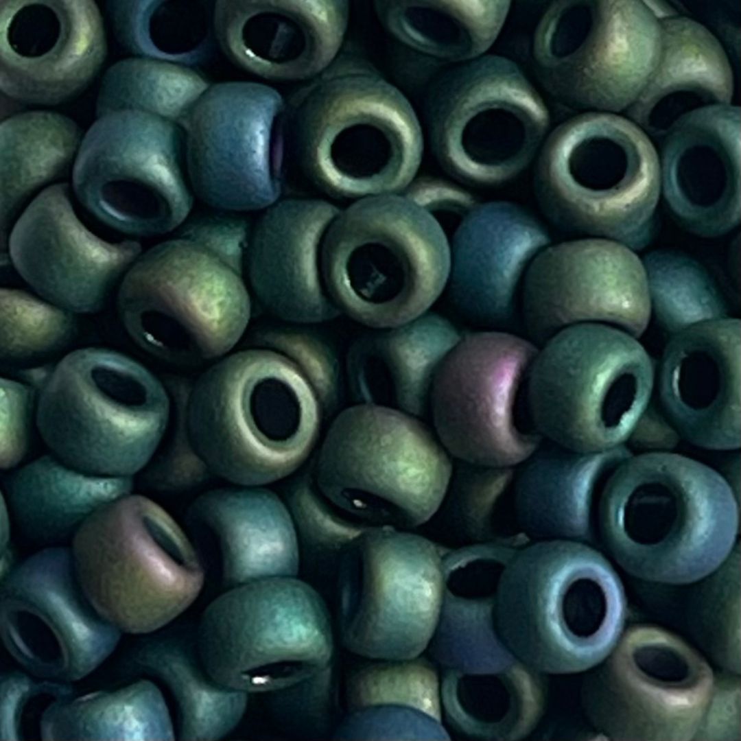 Rocalla Miyuki #6 Matte Opaque Metallic Dk Green Iris - Image 1