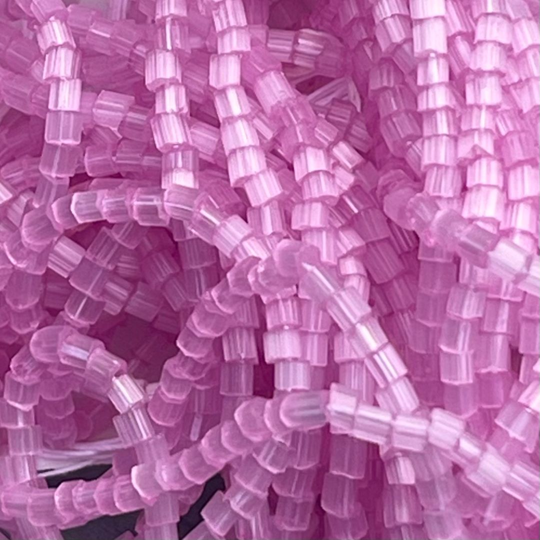 Czech Seed Beads 10/0 2Cut Satin Light Fuchsia SOLGEL Strung - Image 1