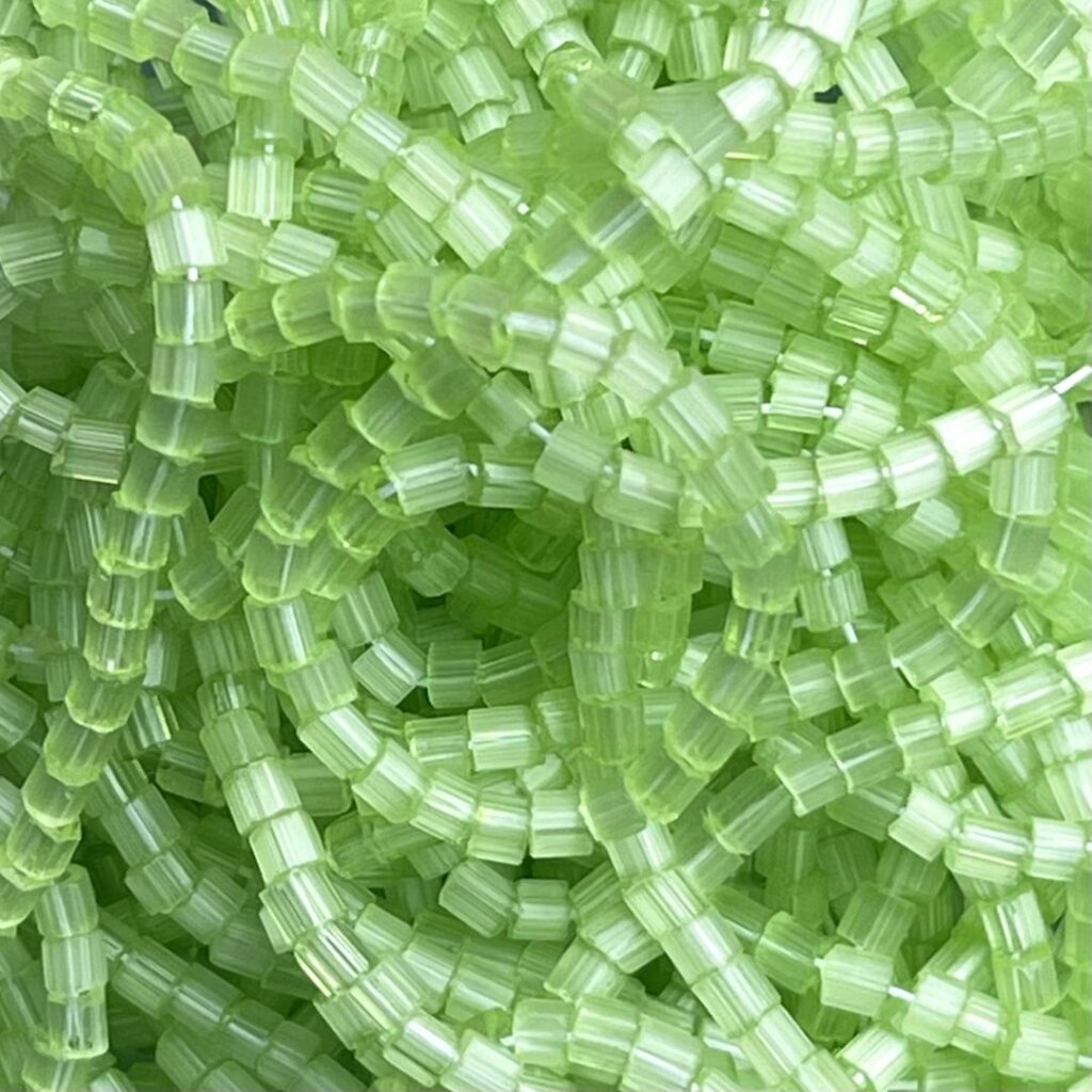 Czech Seed Beads 10/0 2Cut Dyed Satin Green SOLGEL Strung