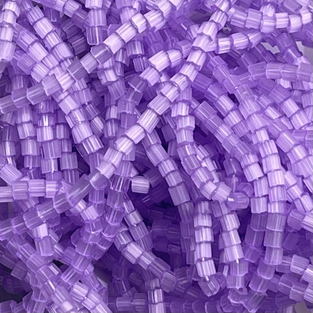 Czech Seed Beads 10/0 2Cut Dyed Satin Violet SOLGEL Strung - Image 1