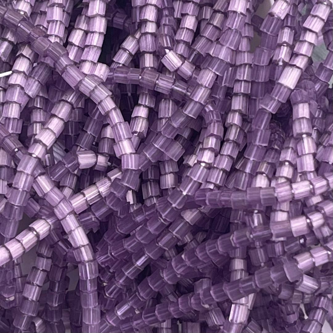 Czech Seed Beads 10/0 2Cut Satin Orchid Solgel Strung - Image 1