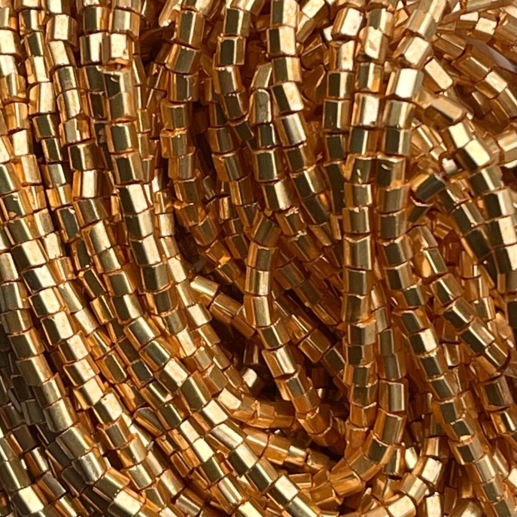 Czech Seed Beads 10/0 2Cut Metallic Gold Terra Color