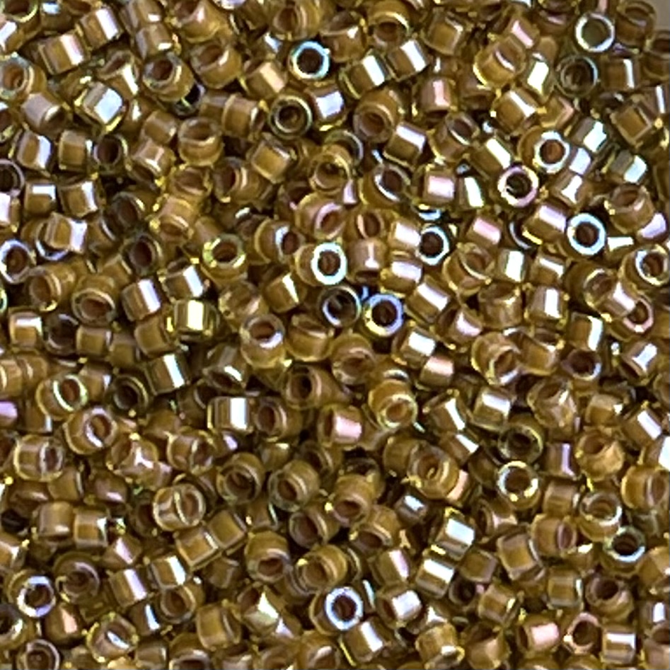 Delica Bead Cocoa Lined Chartreuse AB