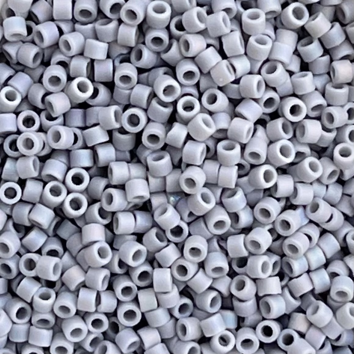 Delica Bead Matte Opaque Ghost Gray AB - Image 1