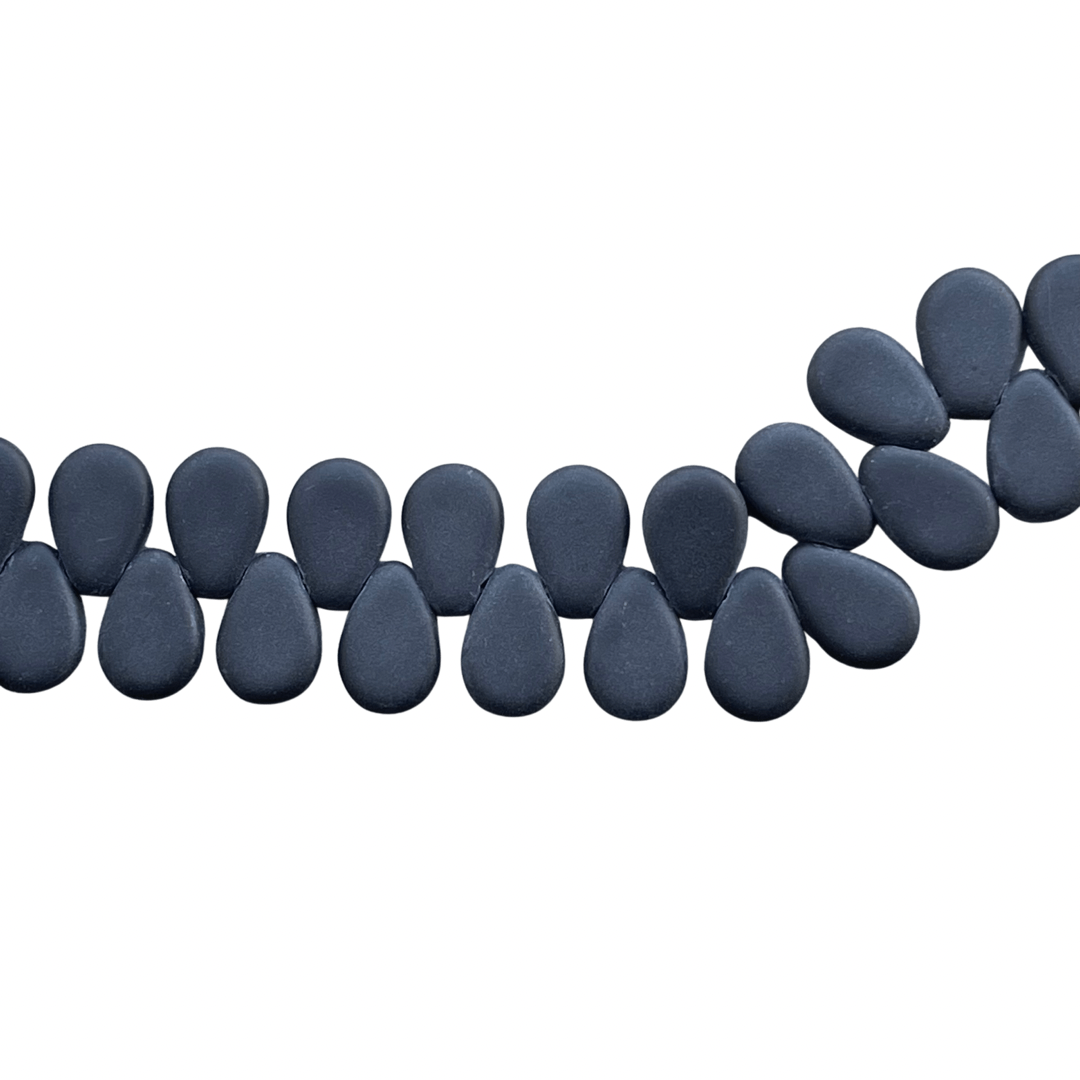 TearDrop 9x11mm Jet Matte 30 bds/str - Image 1