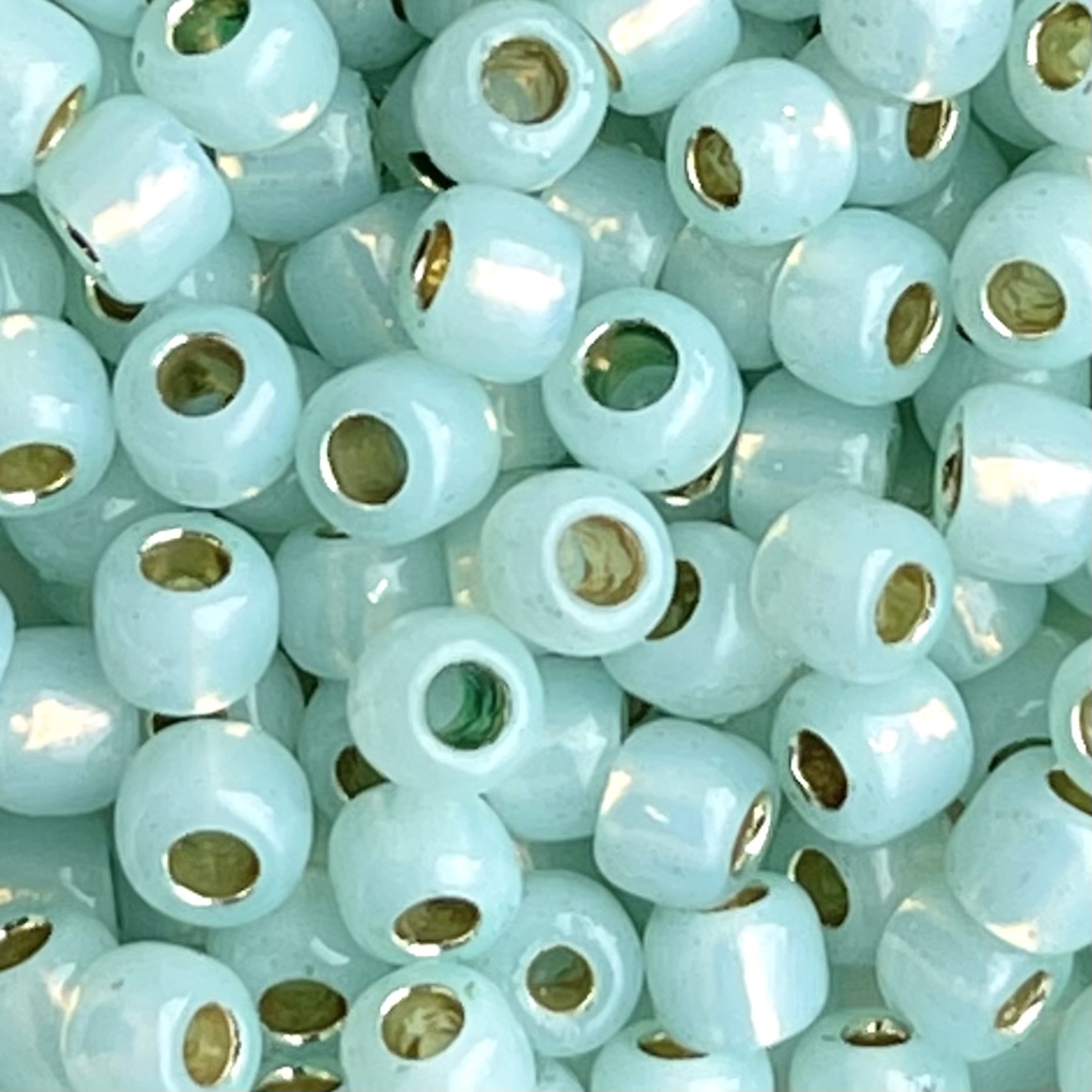 Round #6 PermaFinish Translucent SilverLined Milky Lt. Peridot - Image 1