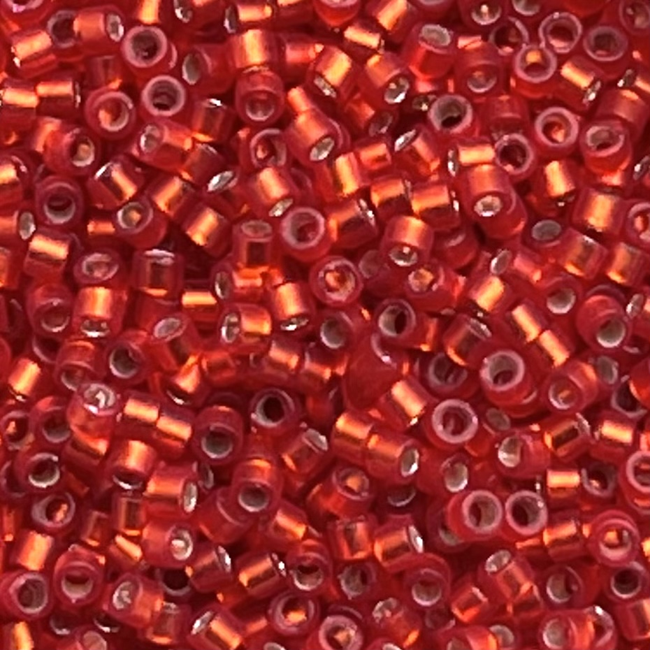 Delica Bead Dyed Semi Matte SilverLined Dk Ruby