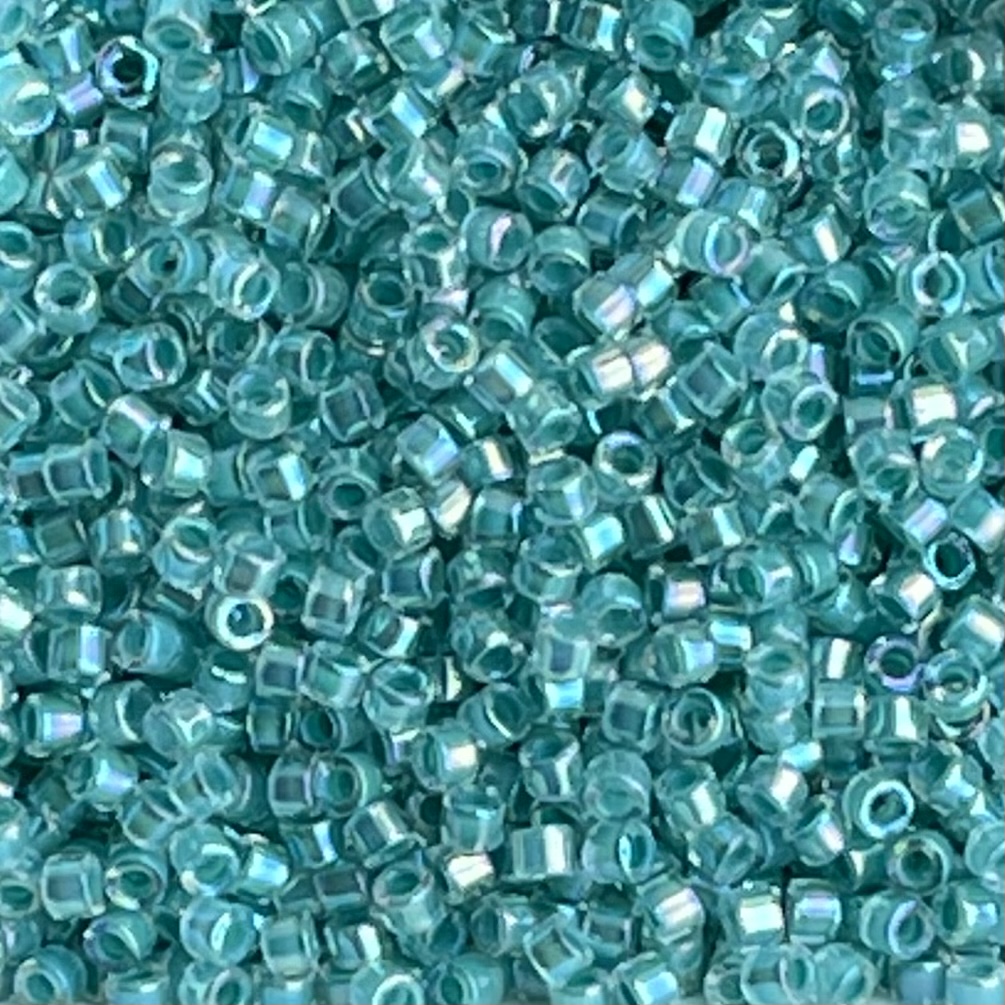 Delica Bead Lined Aqua Blue AB
