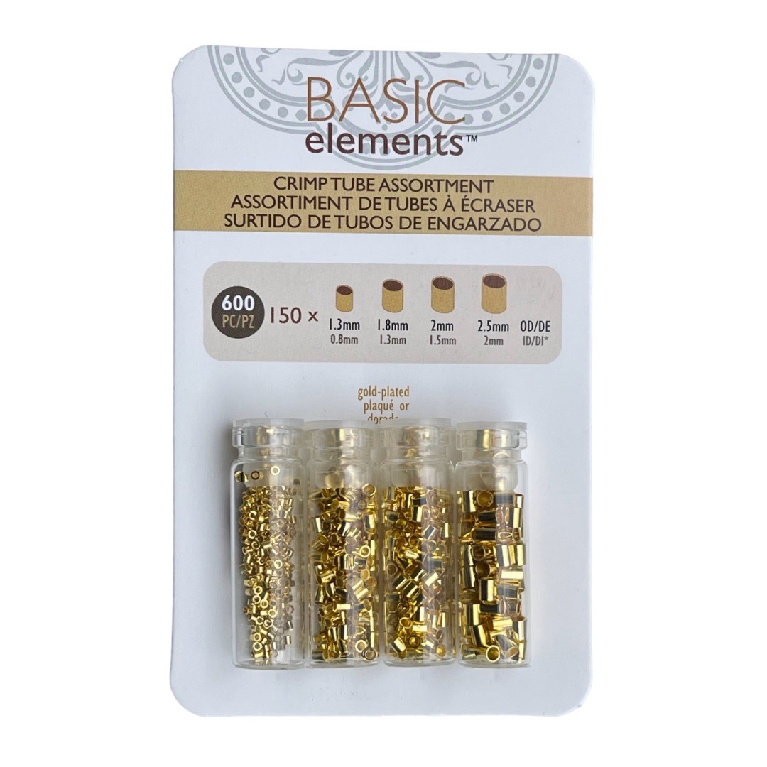 Crimp Tube Golds Tone 600PCS/BOX .8MM 1.3MM 1.5MM 2MM 150EA - Image 1