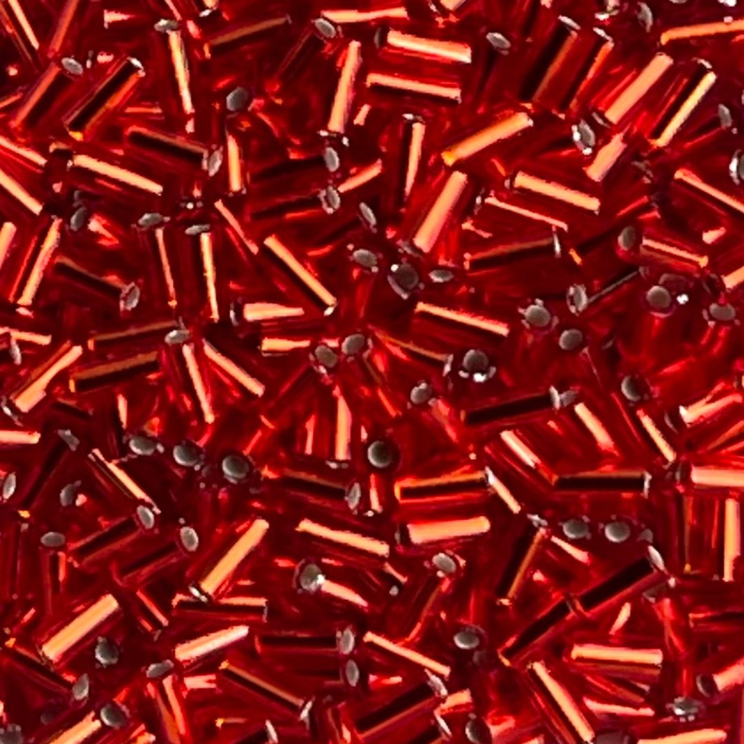 Bugle #1 (3mm) SilverLined Flame Red - Image 1