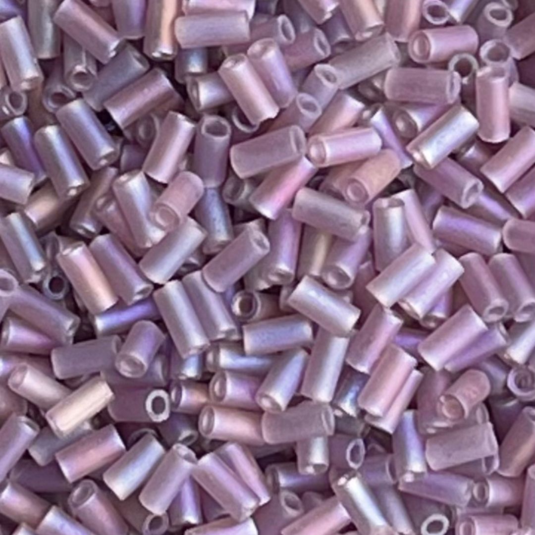 Bugle #1 (3mm) Transparent Matte Smoky Amethyst AB - Image 1