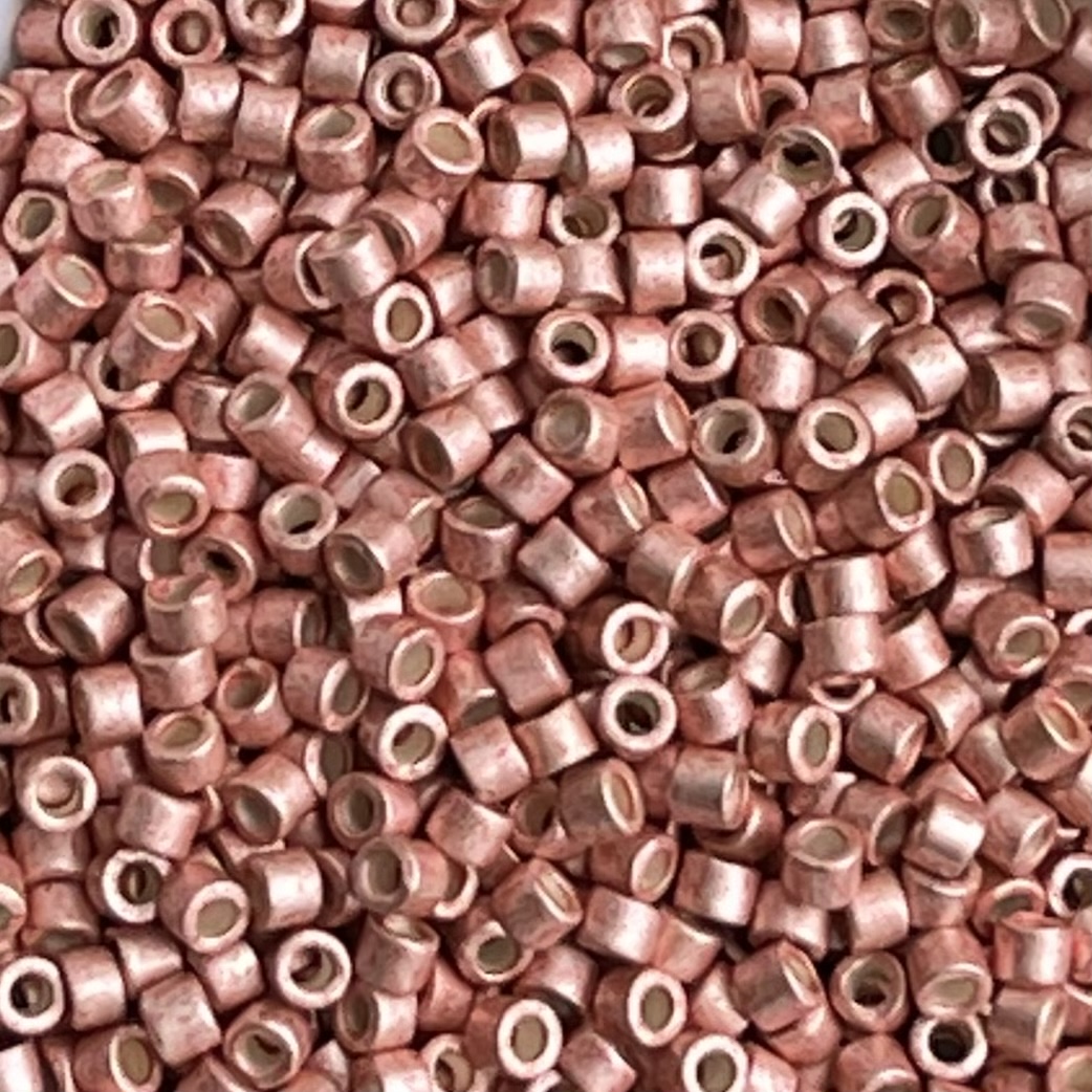Delica Bead Galvanized SemiFrosted Pink Blush - Image 1