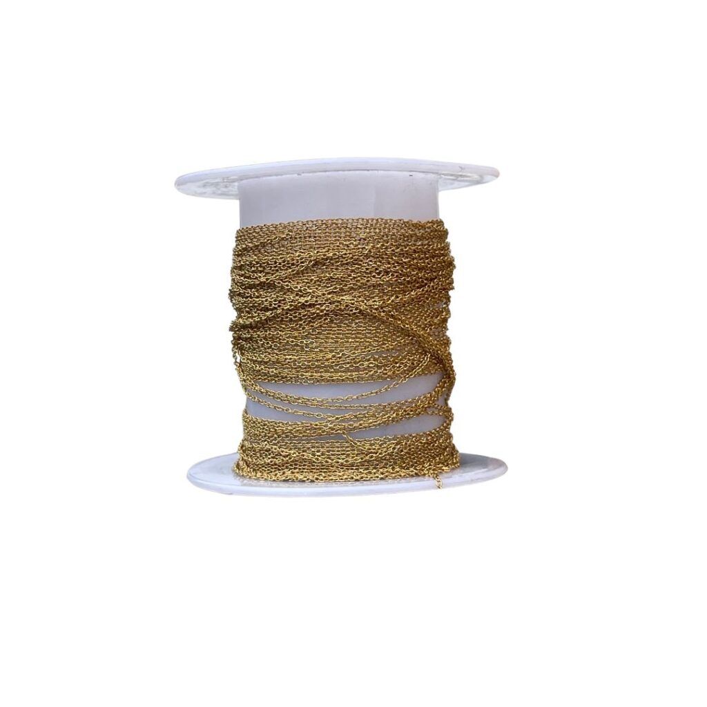 Cadena Acero Gold 1mm - 1Mt