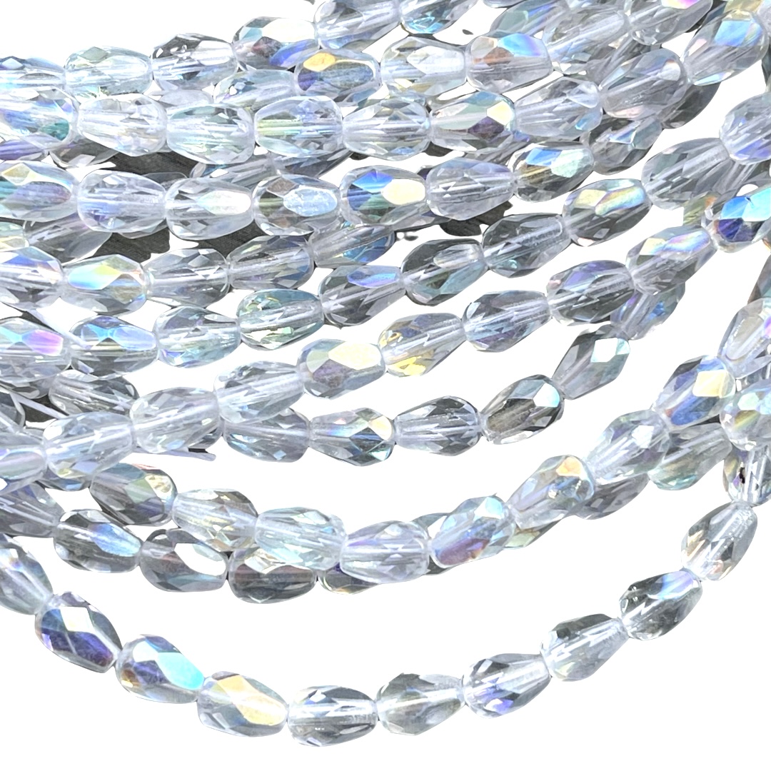 Drop 7X5mm Crystal AB x 50 bds/str - Image 1
