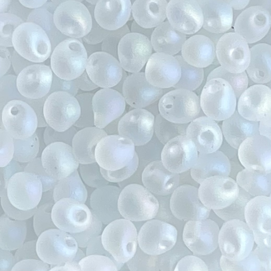 Drop 3.4mm Matte Transparent Crystal AB - Image 1