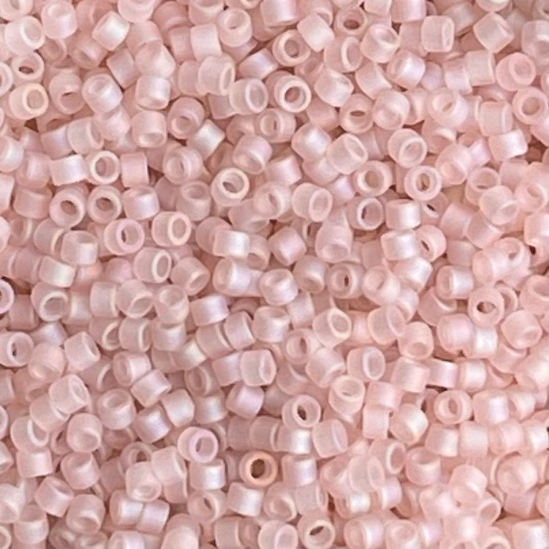 Delica Bead Transparent Matte Pink Mist AB - Image 1
