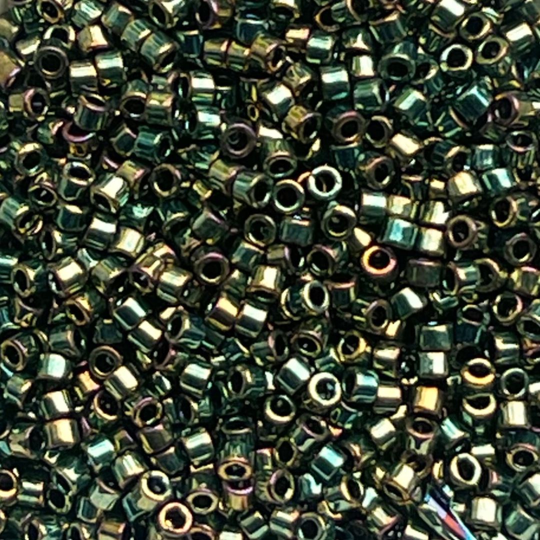 Delica Bead Metallic Green - Image 1