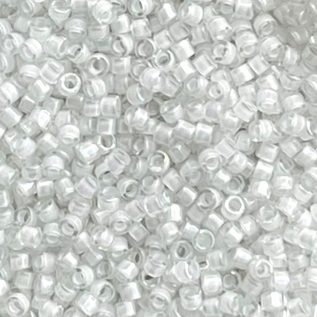 Delica Bead Lined White AB
