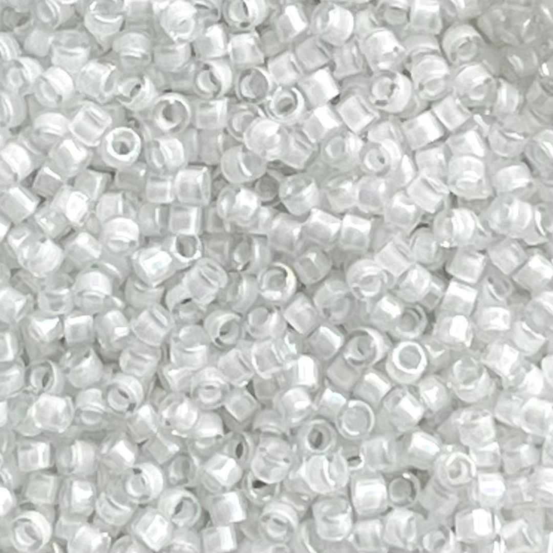 Delica Bead Lined White AB - Image 1