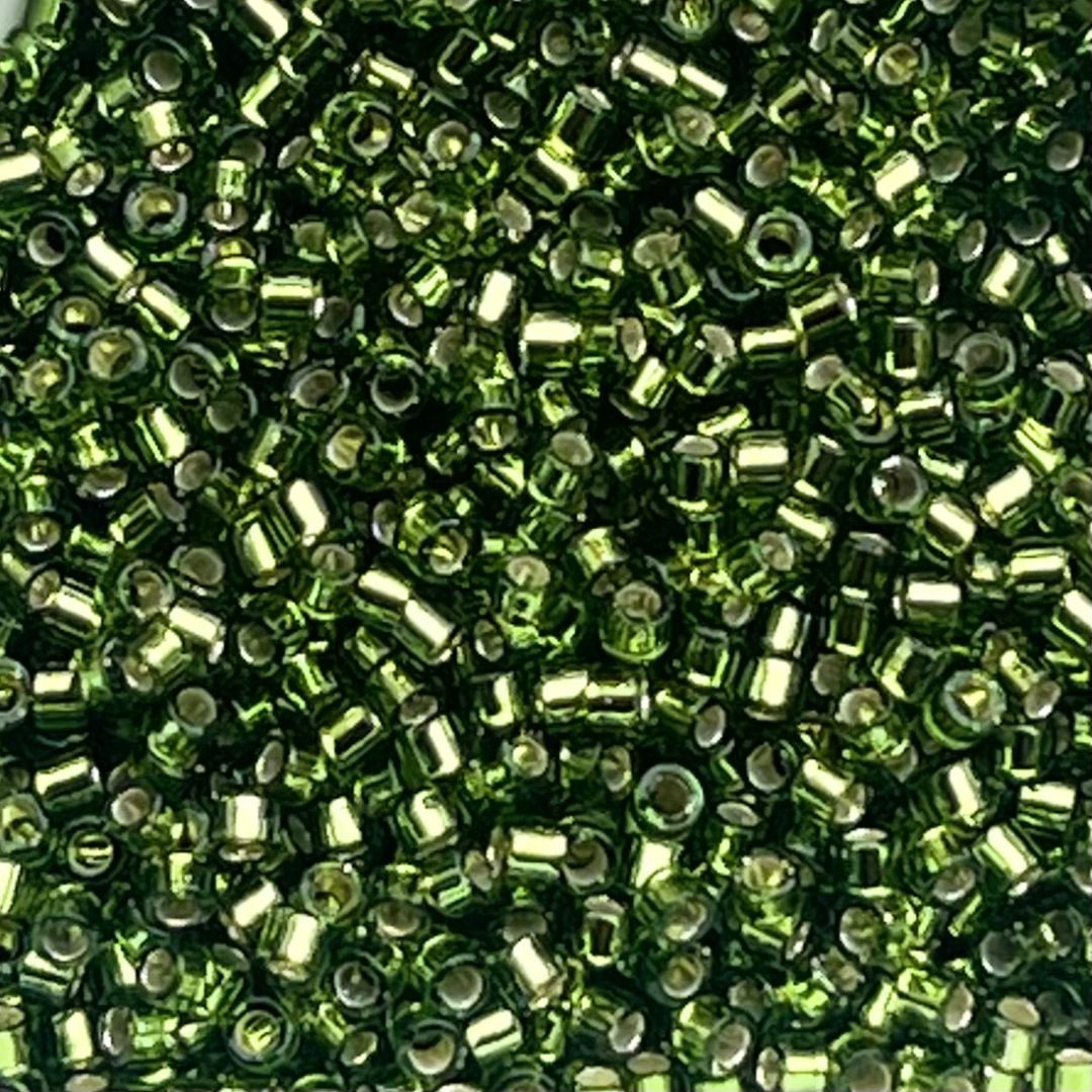 Delica Bead Transparent SilverLined Olive - Image 1