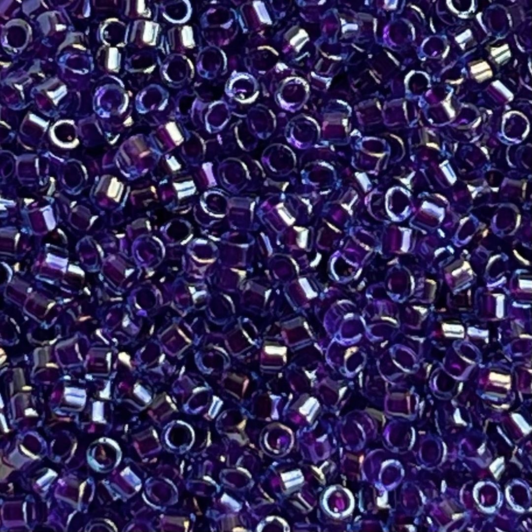 Delica Bead Fuchsia Lined Aqua AB - Image 1