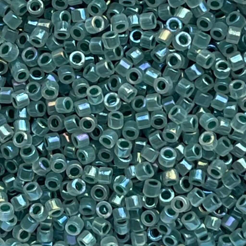 Delica Bead Forest Green Lined Opal AB
