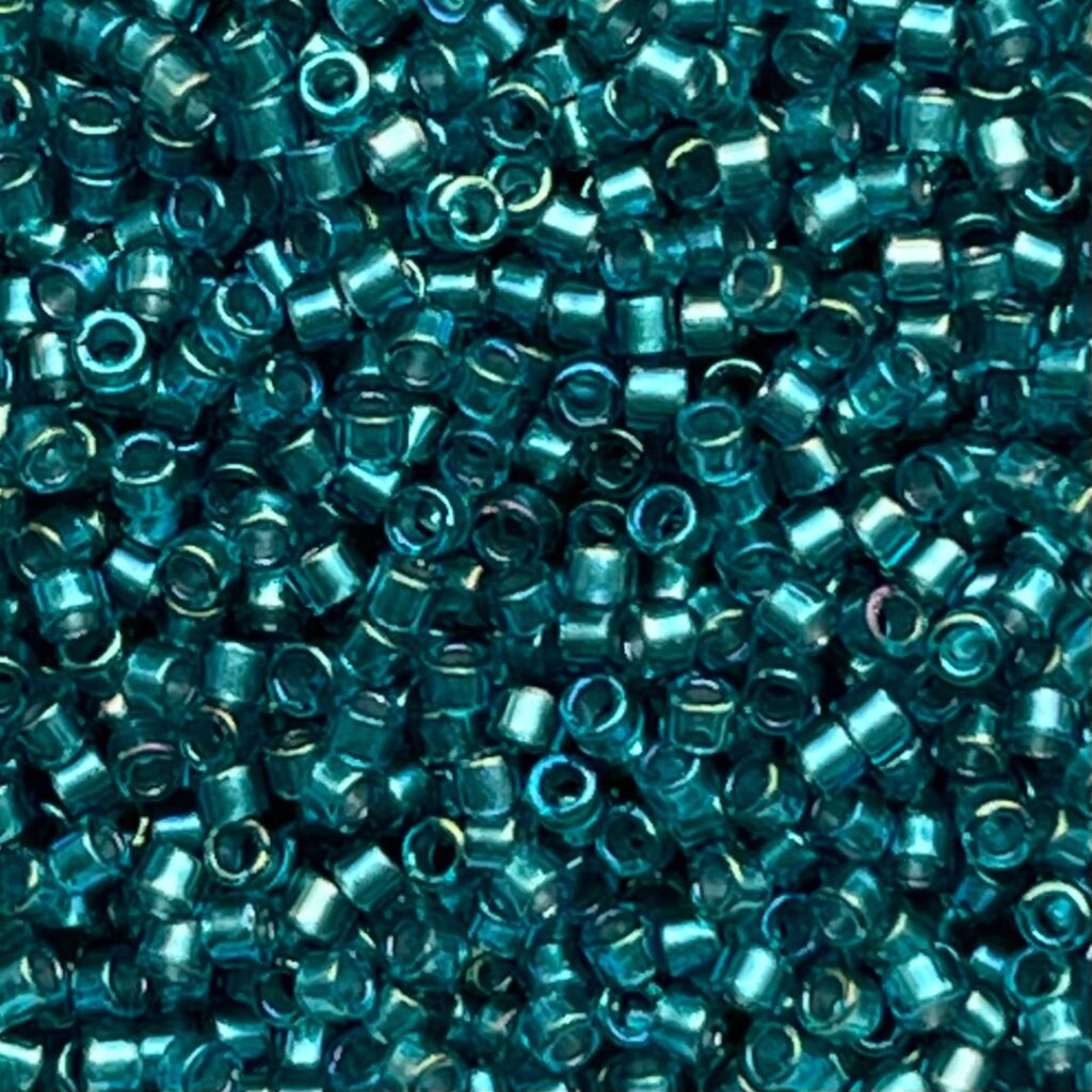 Delica Bead Sparkle Aqua Green Lined Teal AB
