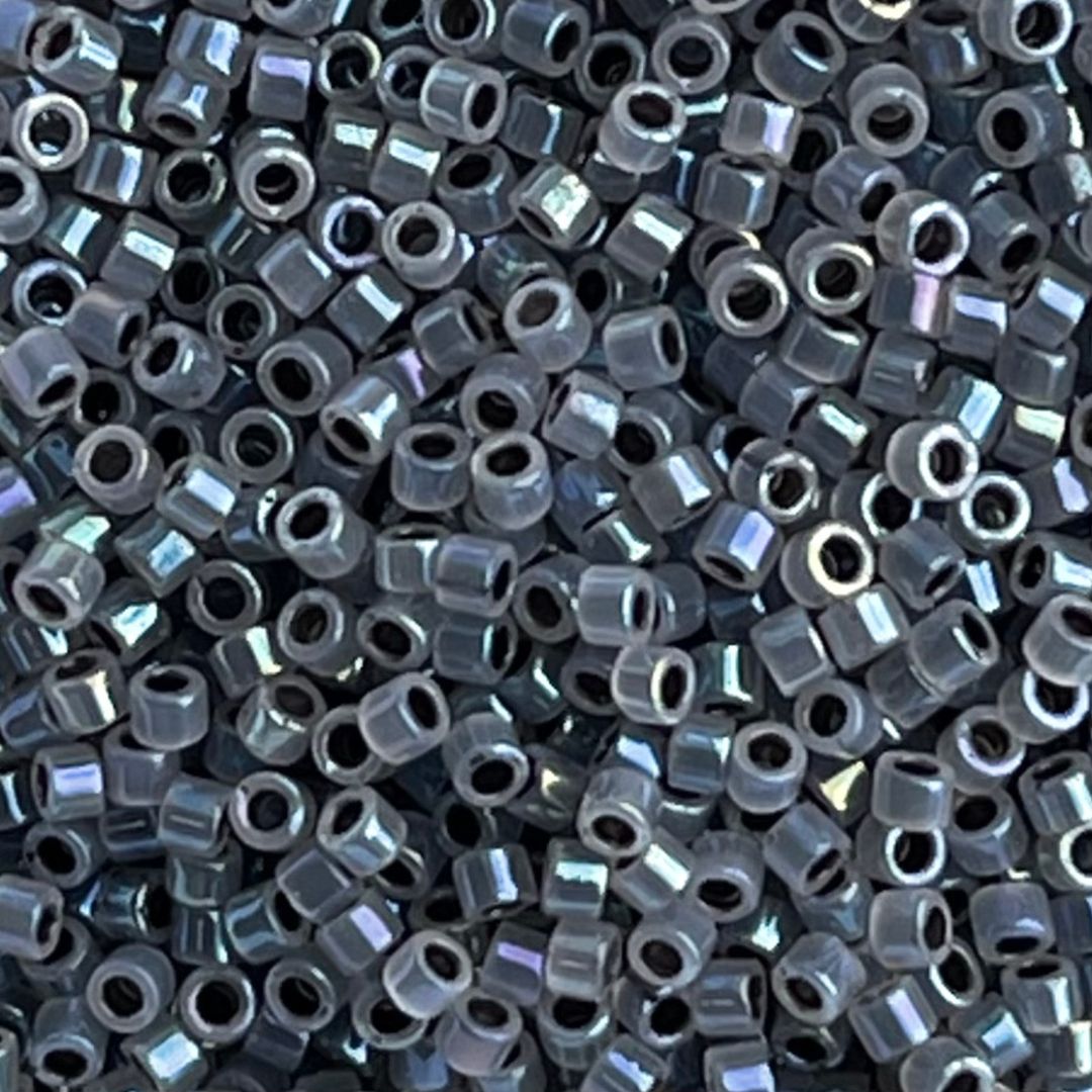 Delica Bead Gray Lined Opal AB - Image 1