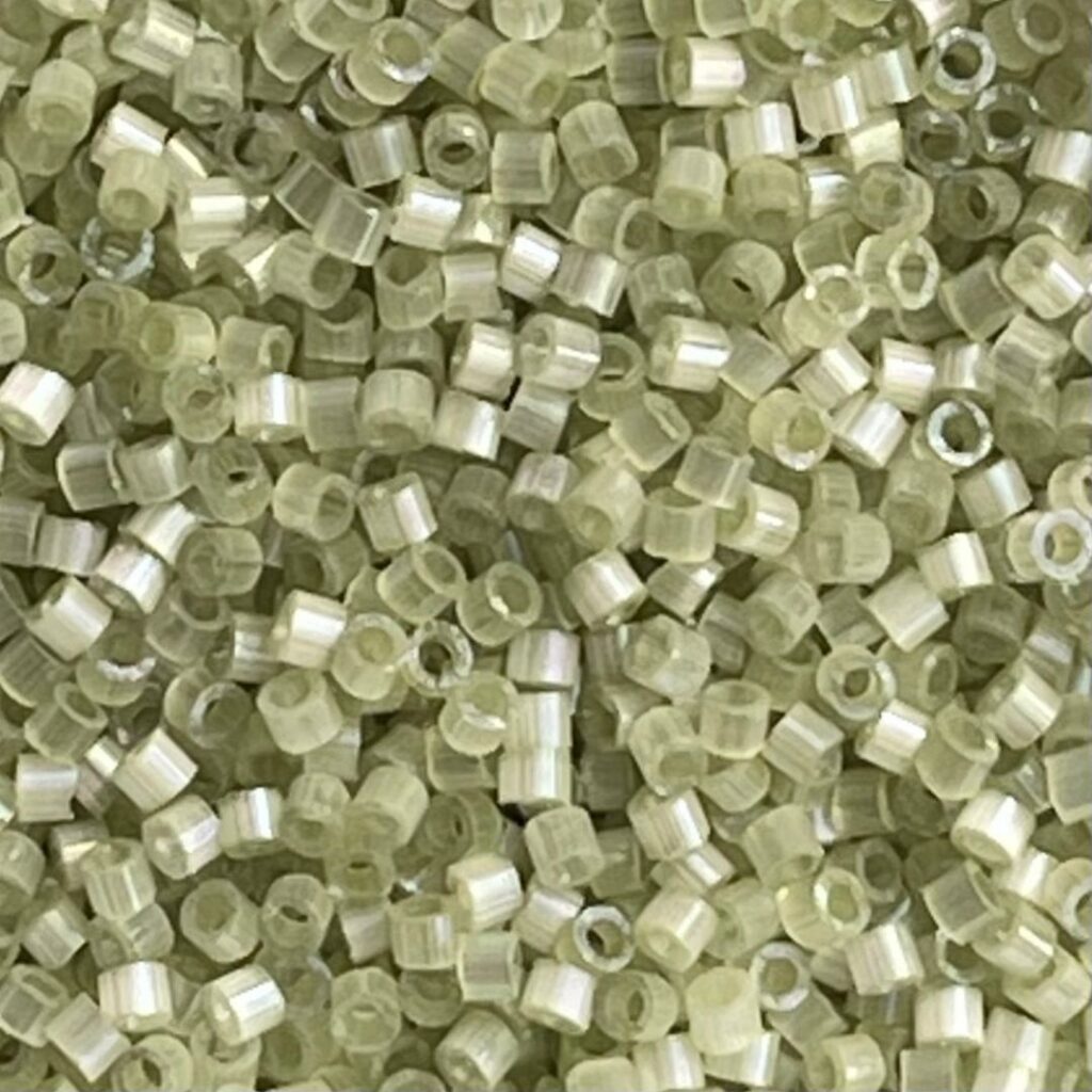 Delica Bead Dyed Pale Lime Silk Satin