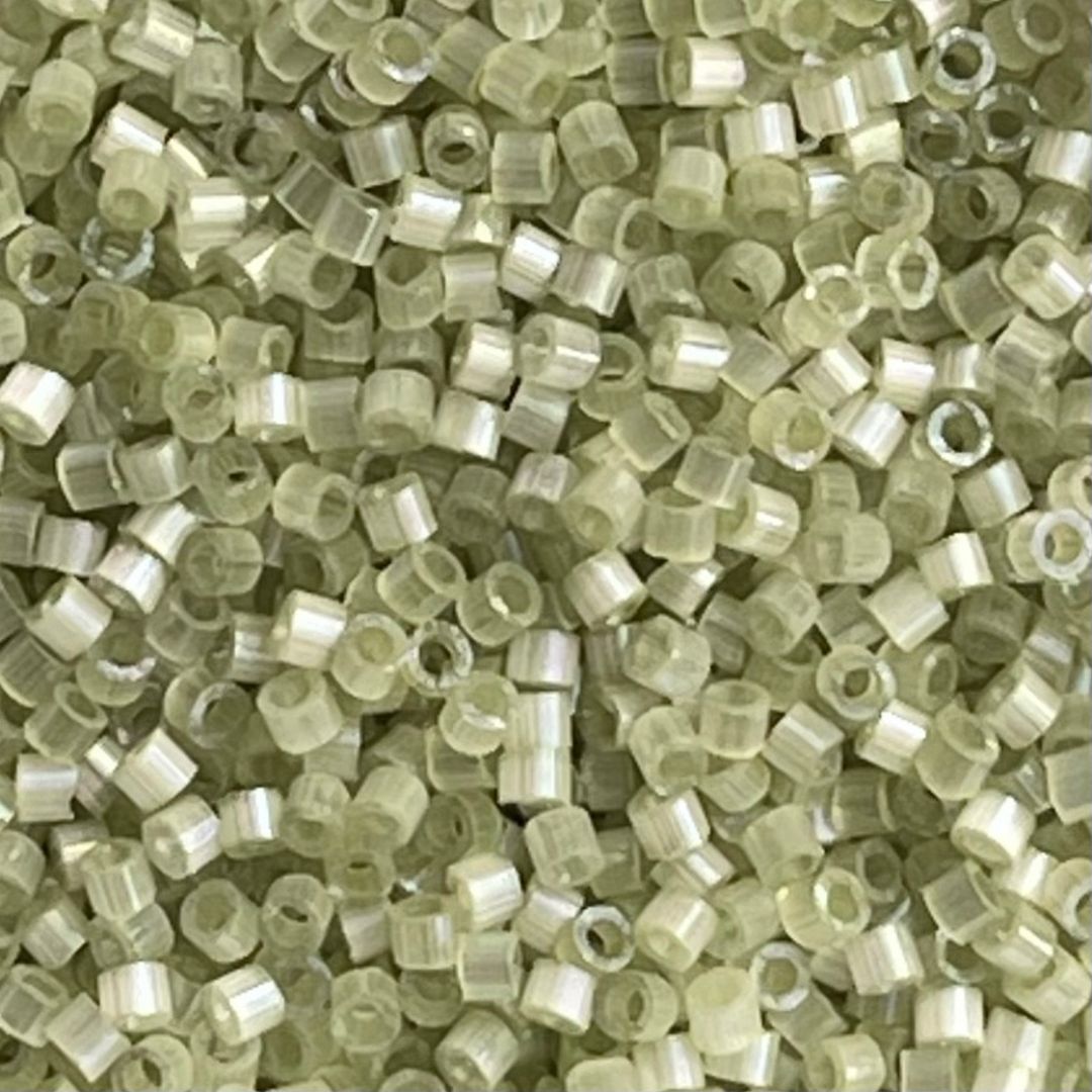 Delica Bead Dyed Pale Lime Silk Satin - Image 1
