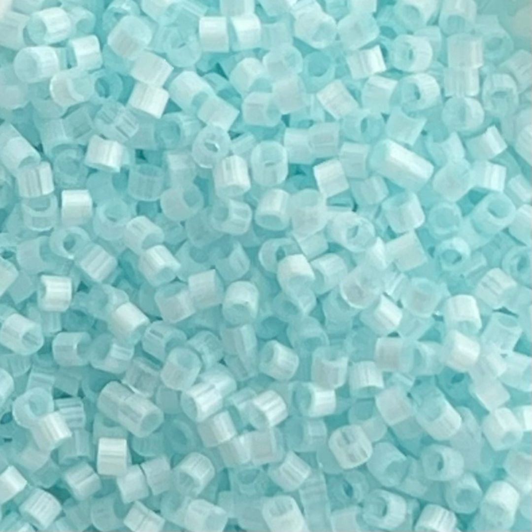 Delica Bead Dyed Frozen Blue Silk Inside - Image 1