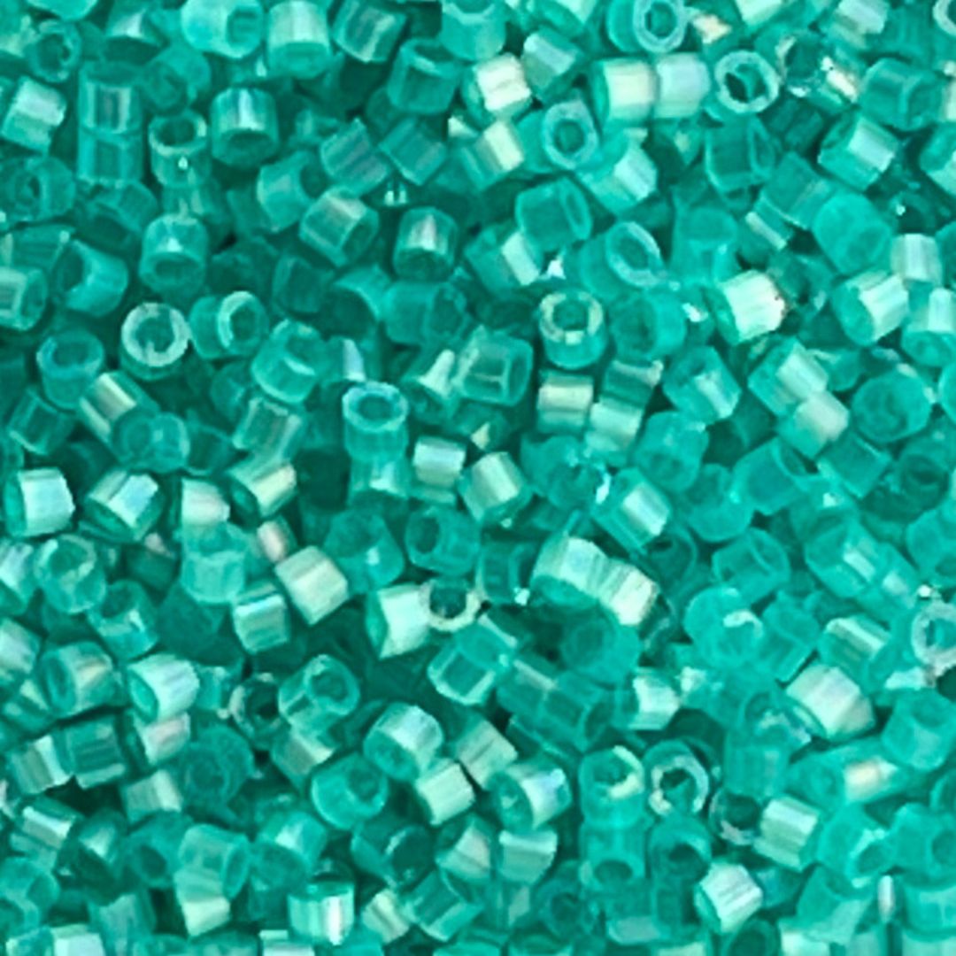 Delica Bead Silk Inside Dyed Aqua Green AB - Image 1