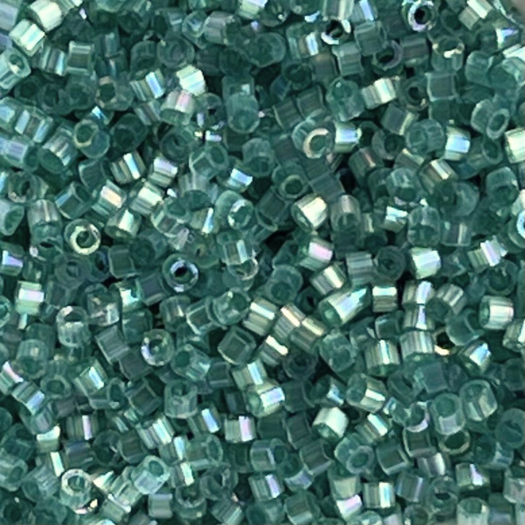 Delica Bead Silk Inside Dyed Emerald AB - Image 1
